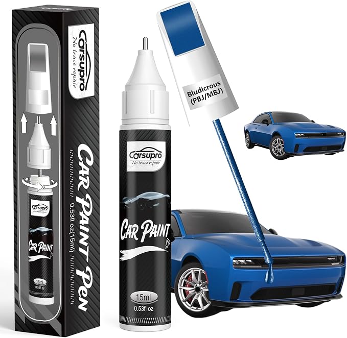 Bludicrous(PBJ/MBJ) for Dodge Touch Up Paint Pen, 2 in 1 Car Scratch Remover with Pen Tip and Brush, Precise Color Match for Car Paint Scratch Repair, Quickly and Easily Fix Chips and Nicks