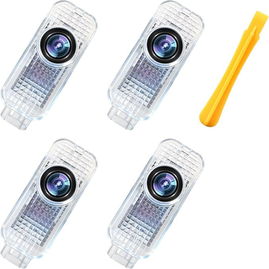 Car Door Light Logo Projector, Upgraded 4K HD LED Lights Compatible with A1/A3/A4/A5/A6/A7/A8/Q3/Q5/Q7/Q8/R8/TT Series Car Accessories (AU-DII-4PC)