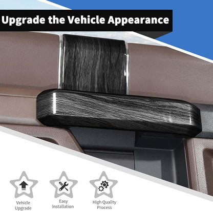 Voodonala for F-150 2015-2020 Interior Door Handle Cover with Door Panel Cover Compatible with Ford F150 2015-2020, F150 Interior Accessories 8Pcs(ABS,Black Wood)