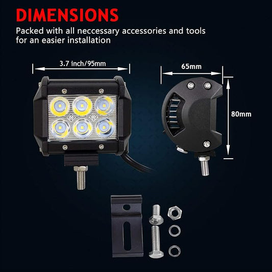 Willpower 2PCS 18w 4 inch Spot LED Work Light Bar for Truck Car ATV SUV 4X4 Jeep Truck Driving Lamp Off Road led Lights