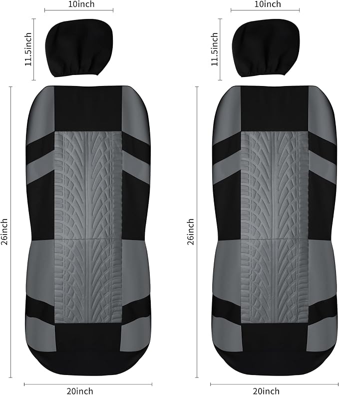 VarCozy Car Seat Covers Front Pair,Universal Cloth for Car,Breathable & Washable SUV, Sedan, Van, Automotive Interior Covers, Airbag Compatible