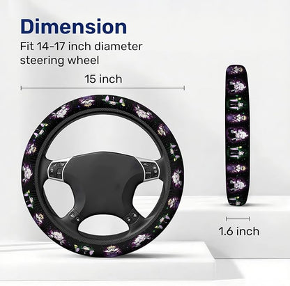 GENANY Dark Queen Steering Wheel Cover, Non Slip Polyester Car Wheel Protector for Car SUV Truck, Universal 15 Inch