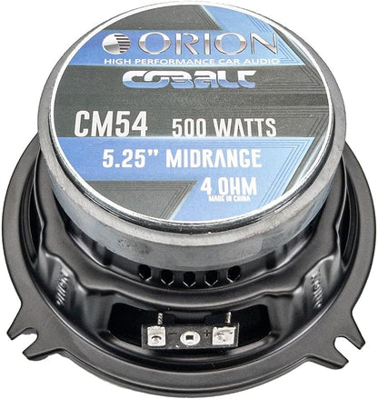 ORION Cobalt CM54 High Efficiency 5.25" Mid-Range Bullet Loudspeakers, 500W Max Power, 125W RMS, 4 Ohm, 1.2" Voice Coil - Pro Car Audio Stereo, Midrange Speakers (Pair)