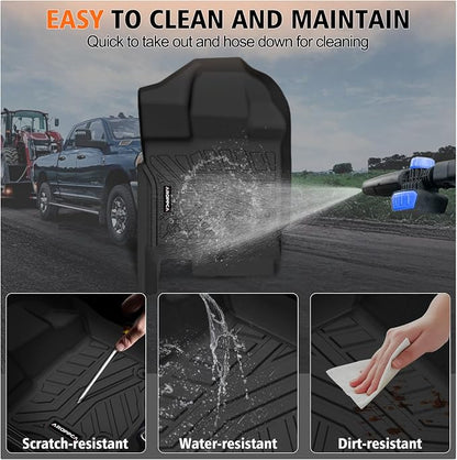 All Weather Car Floor Mats for Ford F150/F-150 2015-2025 SuperCrew Cab (Includes 22-24 Lightning Models), TPE Rubber Floor Liners Anti-Slip Full Set Automotive Mats for 2025 Ford F-150 Accessories
