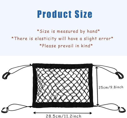 2PCS Dog Car Net Barrier, Dog Net for Pet Netting for Car with Stretchable Storage Bag Universal for Cars Black High Elastic Double Layer Motorcycle Cargo Nets(11.2 * 9.8in)