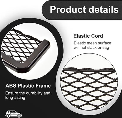 Frienda 4 Pcs Boat Storage Net Bag, ABS Plastic Car Framed Mesh Net Holder, Phone & Cargo Organizer with Screws for Auto, Rv, Boat, Pontoon, Truck Pocket Storage (16 x 8 Inch)