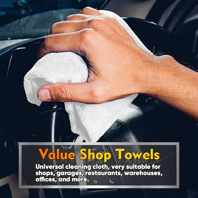 HOMEXCEL White Microfiber Cleaning Cloths 100 Pack, Reusable Cleaning Rags Shop Towels - Bulk Multipurpose Microfiber Towels, Lint Free Cleaning Towels for Car, House & Kitchen, 11.5 x 11.5 inch