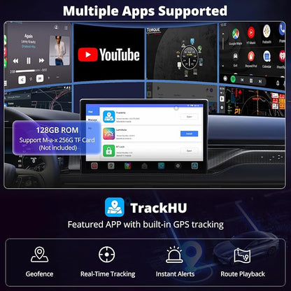 CB6 CarPlay AI Box & Android AI Box, Wireless CarPlay/AndroidAuto Adapter, Plug & Play CarWave Car Smart Box with AI DriveChat, GPS Track, Android 13, 2 BT, 4G LTE, 8G+128G, Black