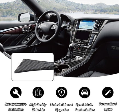 31PCS Real Carbon Fiber Interior Trim Kit Compatible with Infiniti Q50 2014-2024 & Q60 2017–2022, Interior Decor Sticker Accessories