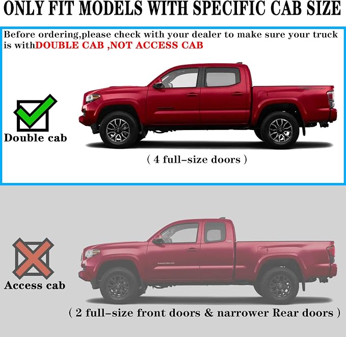 COMNOVA 6 Inches Running Boards Compatible with 2005-2023 Toyota Tacoma Double Cab, Running Boards & Steps for Tacoma (Black)