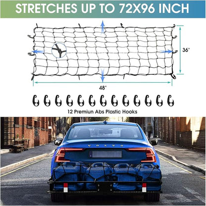 FORWODE 250LBS Universal Roof Rack Basket, 64"x39"x6" Rooftop Cargo Carrier Rack + Waterproof Cargo Bag 15 Cubic Feet(43"x34"x17") and Cargo Net