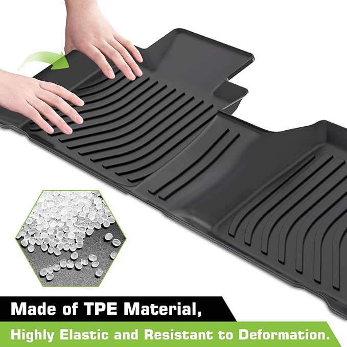 Floor Mats for Ford Edge 2015-2025 (for SE/SEL/SEL Plus/Titanium/Sporrt/ST/ST-Line), TPE Waterproof Non-Slip All Weather Protection Custom, Floor Mats & Cargo Liner
