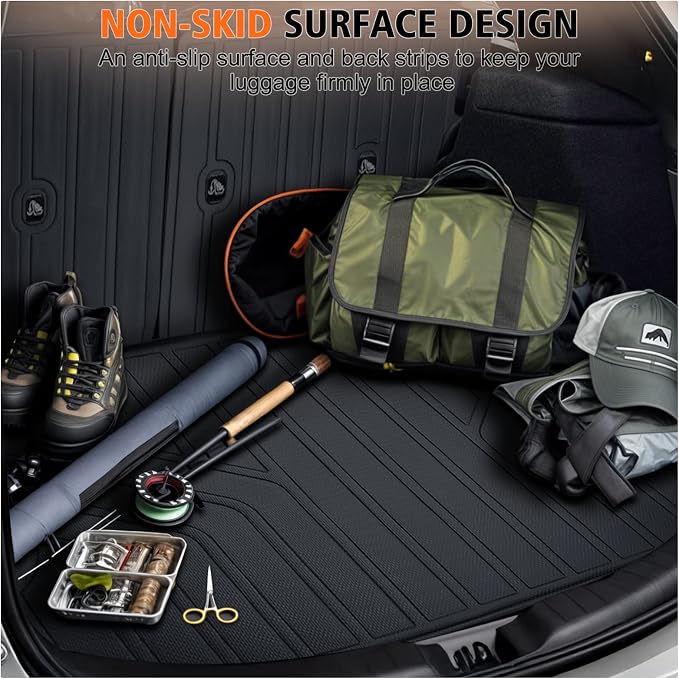 All Weather Car Floor Mats Cargo Liner with Backrest Mat for 2025 2026 Nissan Kicks SV/SR 2-Row, TPE Rubber Floor Liners Full Set Automotive Mats for 2025 2026 Nissan Kicks Accessories