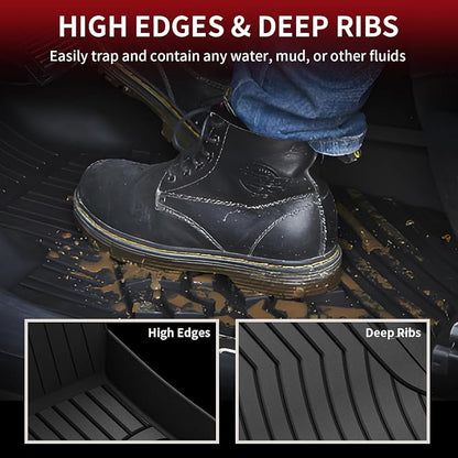 LASFIT Floor Mats for Mercedes Benz C Class 2021 2020 2015-2019 C300 / C400 / C350e / C43 AMG / C63 AMG / C63 AMG S (Fit Sedan Only), All Weather TPE Floor Liners for C Class 1st & 2nd Row Mats