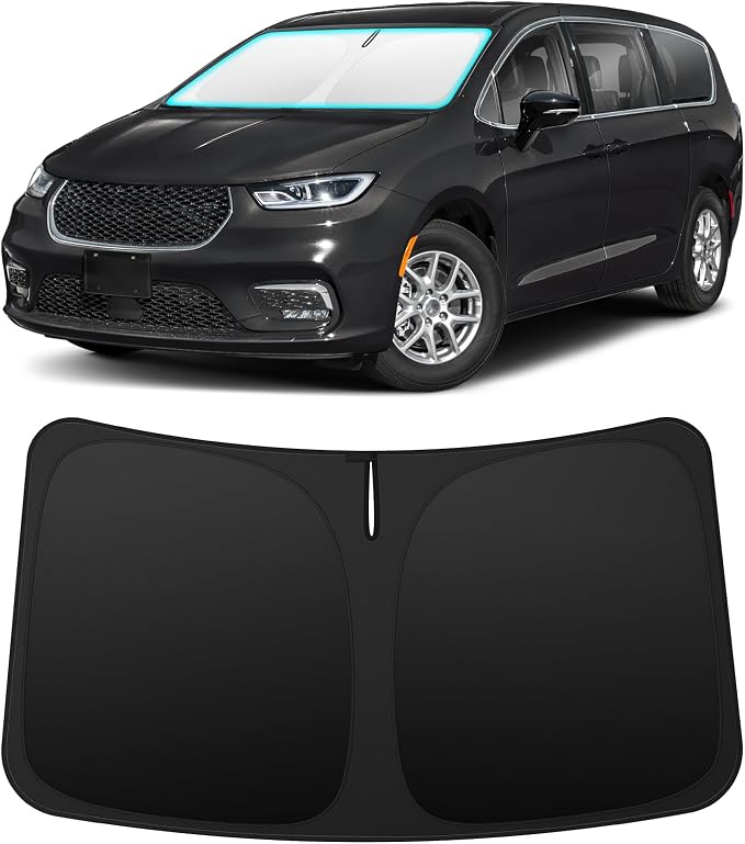 INSAUTO Custom Fit Windshield Sun Shade Accessories for Chrysler Pacifica 2017-2026, Foldable Front Window Sunshade, UV & Heat Reflector, Keeps Interior Cool, Includes Storage Bag
