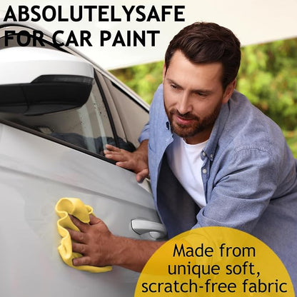 6 Pack Shammy Cloth for Car Drying 26”x17”, Absorbent Chamois Towel for Car, Reusable Shammy Towel Chamois Cloth for Car, Dust Remove, No Scratch/Spot Streak, Blue and Yellow