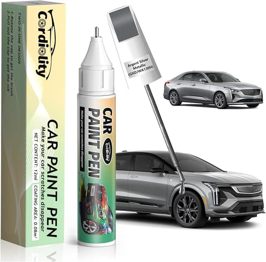 Argent Silver Metallic(GXD/WA130H) Touch Up Paint Pen for Cadillac,Car Paint Scratch Repair Pen Quick and Easy Fix Auto Paint Scratch