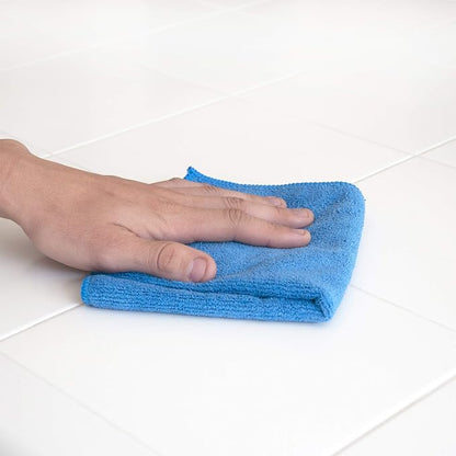 CleanAide 300 GSM Ultra Absorbent Microfiber Cleaning Towels for Kitchen, Car, and Home, Reusable Lint-Free Cloths, Scratch-Free, Streak-Free, Wet or Dry Cleaning, 12x12 in, 50-Pack, Blue