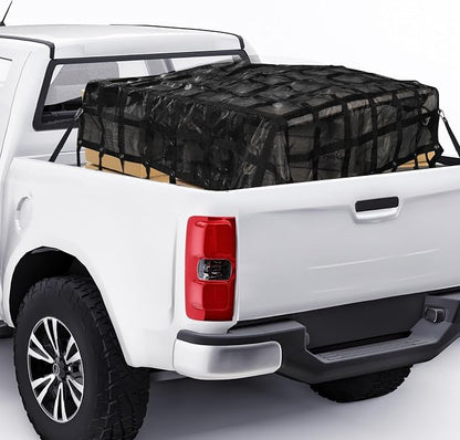 Truck Cargo Net with Mesh, 6.7 x 8 ft Heavy Duty Cargo Net for Pickup Bed, Accessory Truck Bed Netting for Cargo (80 x 95 inches)