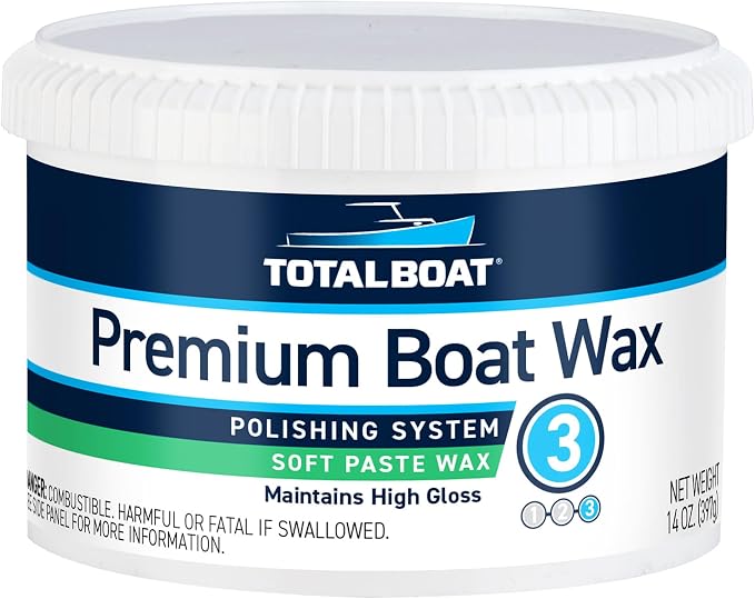 TotalBoat Premium Marine Paste Wax (14 Oz) | Protects & Seals Gelcoat, Paint & Metals | High Gloss | for Boats, RVs, Cars | Clear Coat Safe