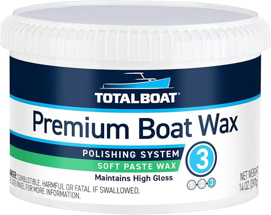 TotalBoat Premium Marine Paste Wax (14 Oz) | Protects & Seals Gelcoat, Paint & Metals | High Gloss | for Boats, RVs, Cars | Clear Coat Safe
