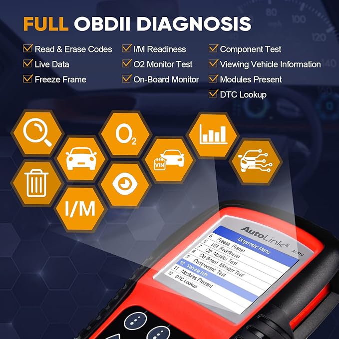 Autel AutoLink AL619 Scanner, 2026 ABS SRS Airbag Warning Light Diagnostic Scan Tool, Up of AL519 ML519 ML619, 10 OBDII Test Modes, DTCs Lookup, Live Data, Turn Off Check Engine Light OBD2 Code Reader