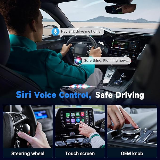 Wireless CarPlay Adapter for iPhone, Converts Wired to Wireless Apple CarPlay Adapter, Includes USB-A to USB-C Dongle, Easy Use, Stable Control, No Delay, Compatible with Cars from 2016 & iOS 10+