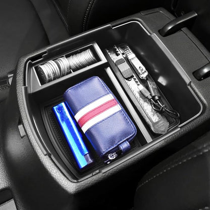 EDBETOS 2026 Seltos Center Console Organizer Compatible with KIA Seltos 2020 2021 2022 2023 2024 2025 2026 Accessories Armrest Box Insert Tray Secondary Storage Pallet ABS Plastic Material, Black