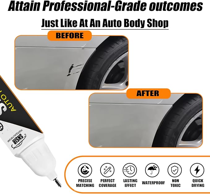Car Touch up Paint(300 Alpine White) Compatible with BMW | Automotive Paint Pen for BMW X1/X2/X3/X4/X5/X6/X7/Z4/iX/i4/i5/i7, Car Paint Pen Scratch Repair Two-In-One Touch Up Paint