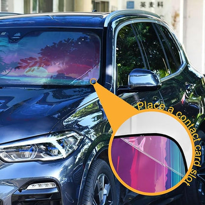Windshield Sun Shade Palm Tree Beach Tropical Front Window Block UV Shades Visor Reflective Retractable for Car SUV Trucks