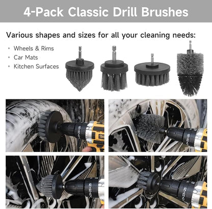 Car Detailing Kit, Car Detailing Brush Set, Car Cleaning Kit, Auto Detailing Tools for Interior Exterior Wheels, Professional Car Wash Accessories with Windshield Cleaning Tool and Storage Box(Grey)