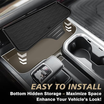 Muslogy Front Center Console Organizer Fits for 2022-2025 2026 Chevy Silverado/GMC Sierra 1500 Hidden Panel Secret Pocket Storage Lid Removable Cover(Bucket Seats Only)