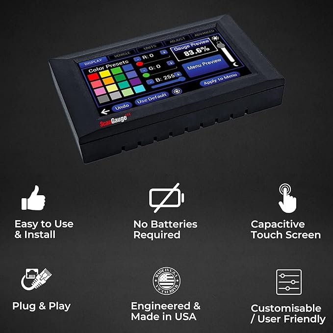 ScanGauge 3 Touch Screen OBD2 Scanner, Digital Gauges & Trip Computer SG3 | Digital Gauges, WiFi Updates, SG3