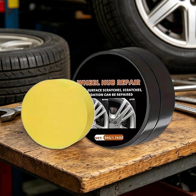 Tire Polishing Paste, 50g Wheel Renewal Balm with Sponge Tire Dressing Paste for Home Garage Outdoor Workshop Automotive Truck SUV RV Motorcycle Sedan