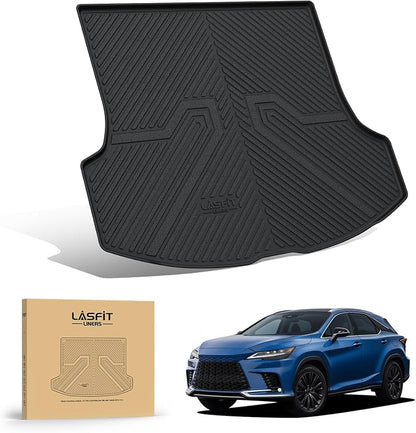 LASFIT Trunk Mat for Lexus RX/RX350/RX350h/RX500h 2025 2024 2023 2026, All Weather TPE RX 350 Cargo Mats Custom Fit for Lexus RX350 Cargo Liner Front & Rear Trunk Liner, Black, Easy to Clean