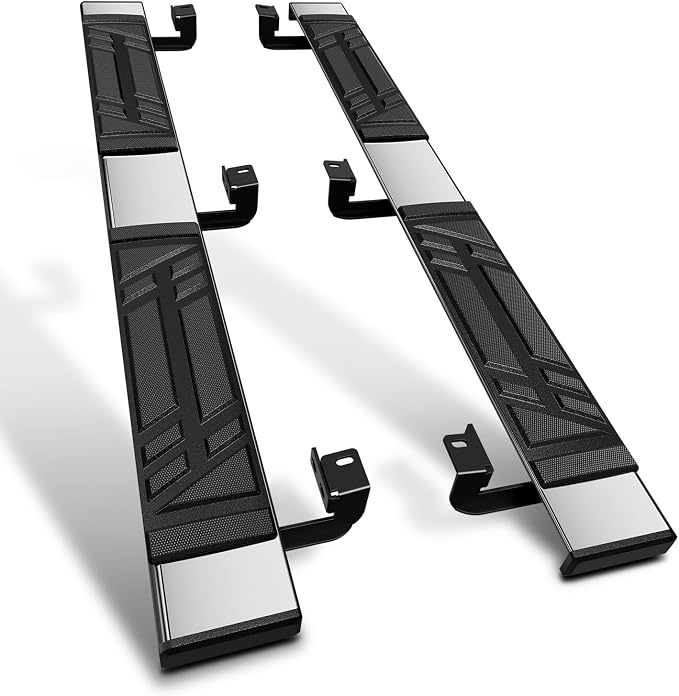 PM PERFORMOTOR 6.5" Running Boards Compatible with 2020 2021 2022 2023 2024 2025 Ford Explorer Lincoln Aviator, Pair of Stainless Steel Side Rails Step Bars with 6 Pcs Brackets, Polished Chrome