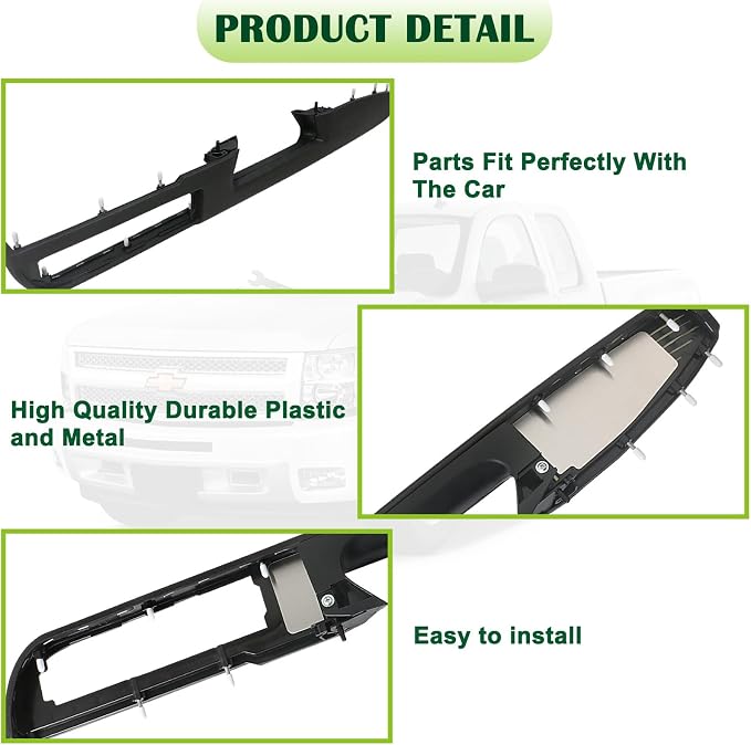 80994 Upgraded Door Armrest Repair Front Right Side Door Panel Handle Black Compatible with 2010-2014 Chevy Silverado Suburban Avalanche Tahoe,GMC Sierra Yukon Replaces 84127325