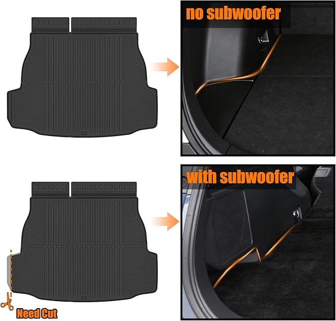 Auxko All Weather Cargo Mat with Backrest Mat Fit for Toyota RAV4 Hybrid 2026 (Not for Phev) TPE Mat Accessories All Season Odorless Anti-Slip Black