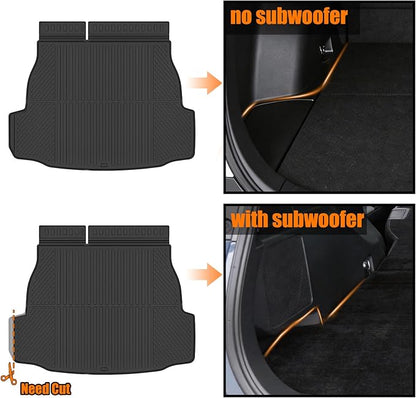 Auxko All Weather Cargo Mat with Backrest Mat Fit for Toyota RAV4 Hybrid 2026 (Not for Phev) TPE Mat Accessories All Season Odorless Anti-Slip Black