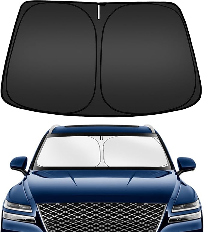 ARISMOTOR Windshield Sun Shade for Genesis GV80 2021-2025 2026, Custom Fit Foldable Front Window Sunshade Sun Visor Protector, Block UV Rays Keep Your Car Cooler