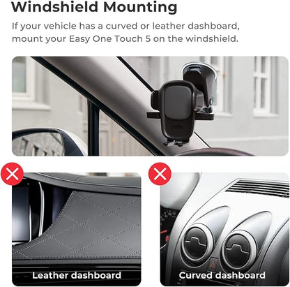 iOttie Easy One Touch Signature Dashboard & Windshield Universal Car Mount Phone Holder Desk Stand with Suction Cup Base and Telescopic Arm for iPhone, Samsung, Google, More Smartphones