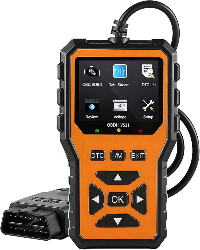2026 Upgraded OBD2 Scanner Diagnostic Tool, Car Code Reader & Car Diagnostic Scanner, Check Engine Code Reader with Live Data, I/M, Mode 6/8, Battery Voltage, Read & Clear Error Codes (Orange)