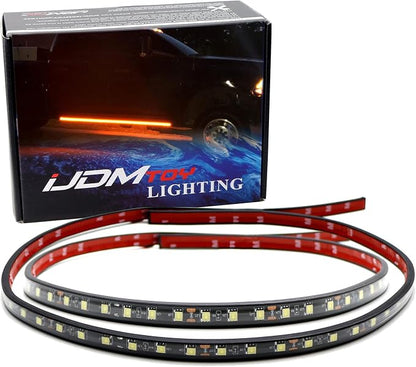 iJDMTOY 40-Inch 63-SMD Flexible LED Running Board/Side Step Lighting Kit Compatible with Truck SUV, Amber Yellow