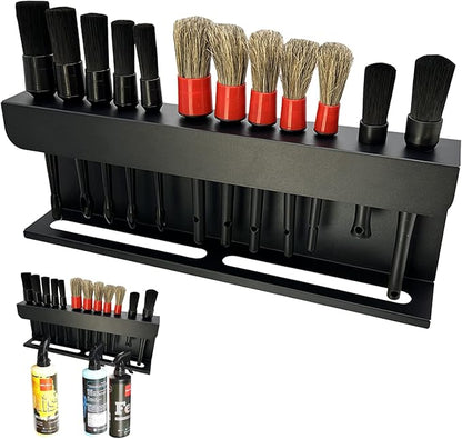 Car Detailing Brush Kits and Holder,2 in 1 Auto Detailing Spray Bottle Holder and Detail Brush Stand,Durable Sturdy Rack for Garage Car Beauty Shop