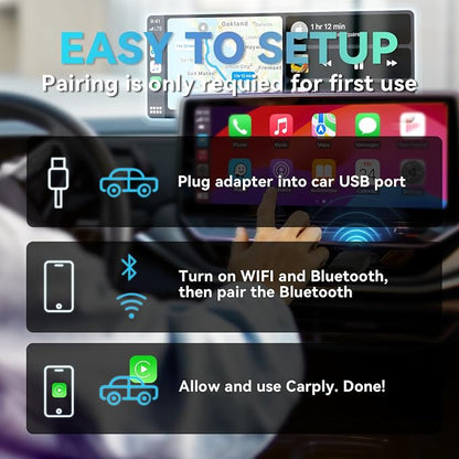MINIX Wireless CarPlay Adapter for Apple Converts Cars Factory Wired CarPlay to Wireless CarPlay Compatible with iPhone iOS 10+ and 2016+ Cars, Slow Latency with USB C