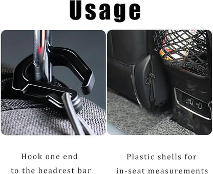 2PCS Dog Car Net Barrier, Dog Net for Pet Netting for Car with Stretchable Storage Bag Universal for Cars Black High Elastic Double Layer Motorcycle Cargo Nets(11.2 * 9.8in)