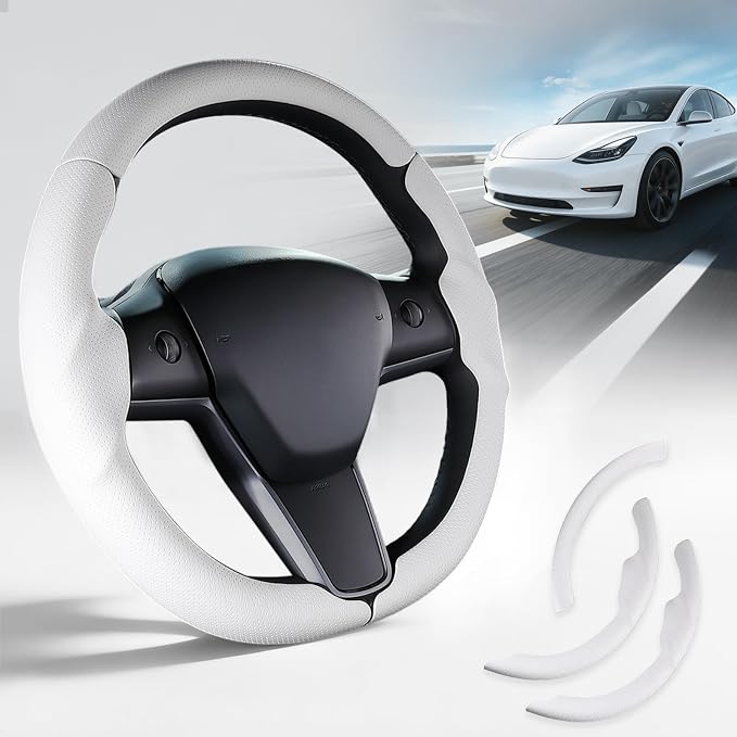 Steering Wheel Cover for Tesla Model 3(2017-2023) Model Y(2020-2024), Steering Wheel Accessories for Tesla Model 3/ Y
