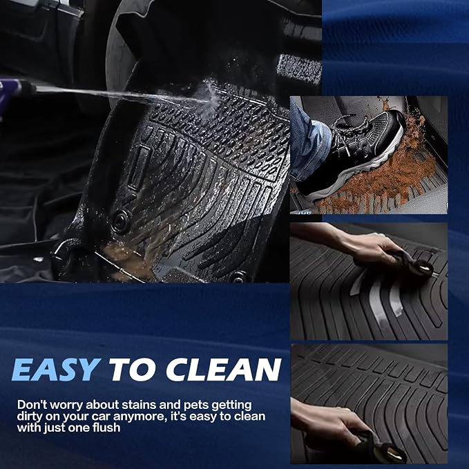 Floor Mats for 2013-2018 Toyota RAV4,All-Weather TPE Rubber Car Floor Mats Waterproof Odorless Anti-Slip 1st & 2nd Row Black (2013-2018 RAV4)