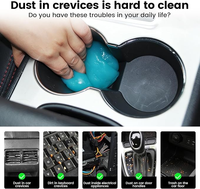 Car Cleaning Gel Car Cleaning Putty Car Putty Auto Detailing Tools Car Slime Cleaner Dust Cleaning Gel for Car Interior Cleaner Car Cleaning Supplies Cleaning Kit Car Accessories Blue