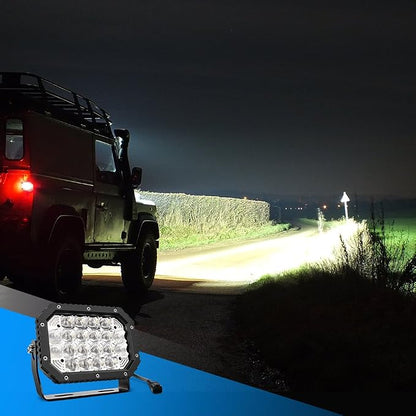 Nilight - 14039C-B LED Light bar 2PCS 7.4Inch 100W Spot & Flood Combo 8000LM 5D Square Off Road Fog Driving Lights Roof Bumper Work Light